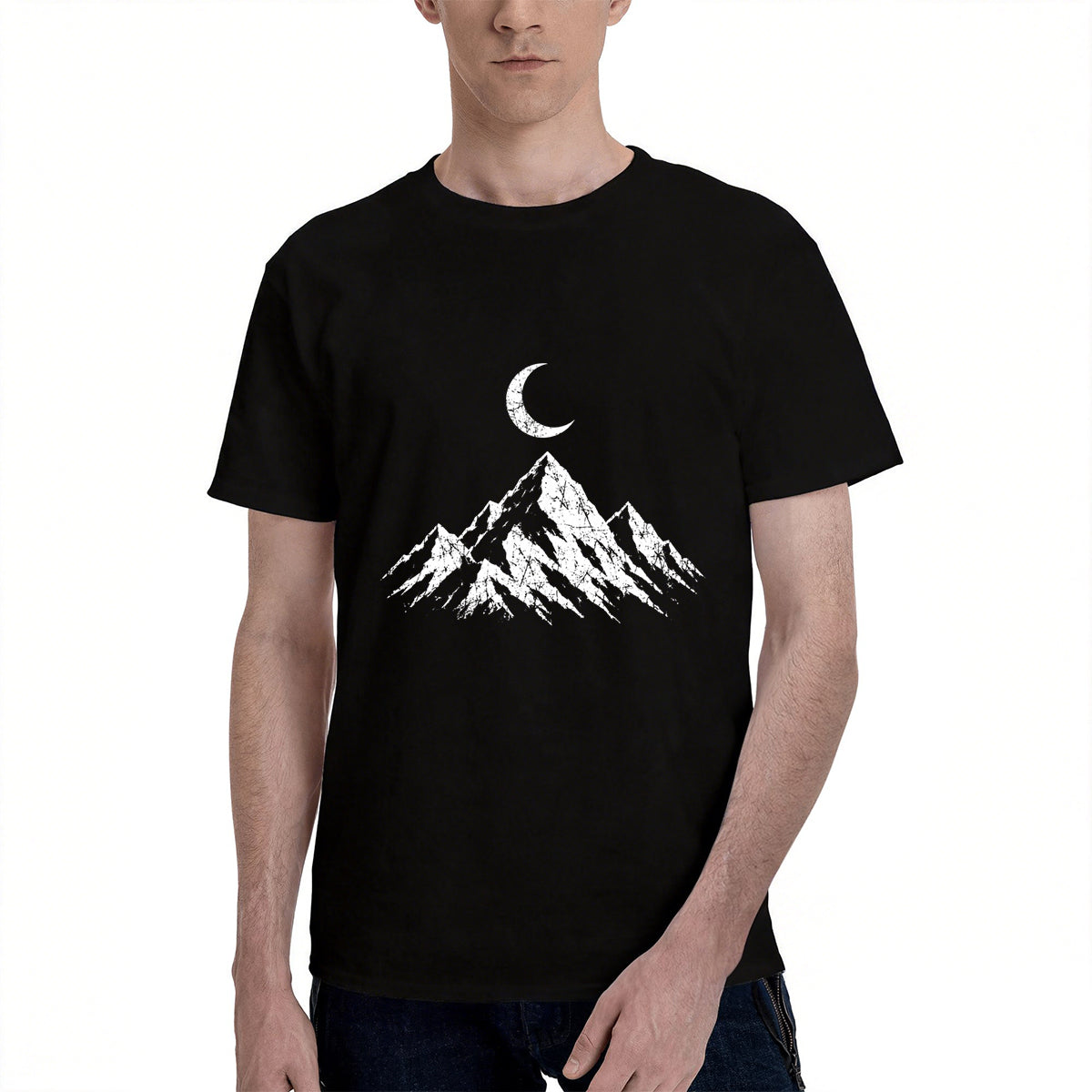 Men's Cotton Vintage Compass Rose Graphic Crew Neck T-Shirt for Outdoor Adventure Travel