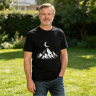 Men's Cotton Vintage Compass Rose Graphic Crew Neck T-Shirt for Outdoor Adventure Travel