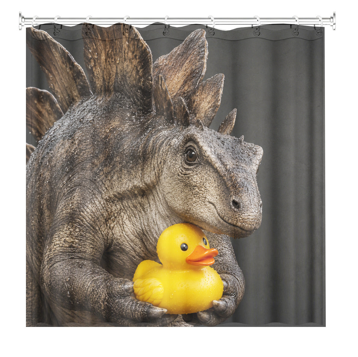 Funny Dinosaur Shower Curtain Realistic Bathroom Humor Waterproof Decor