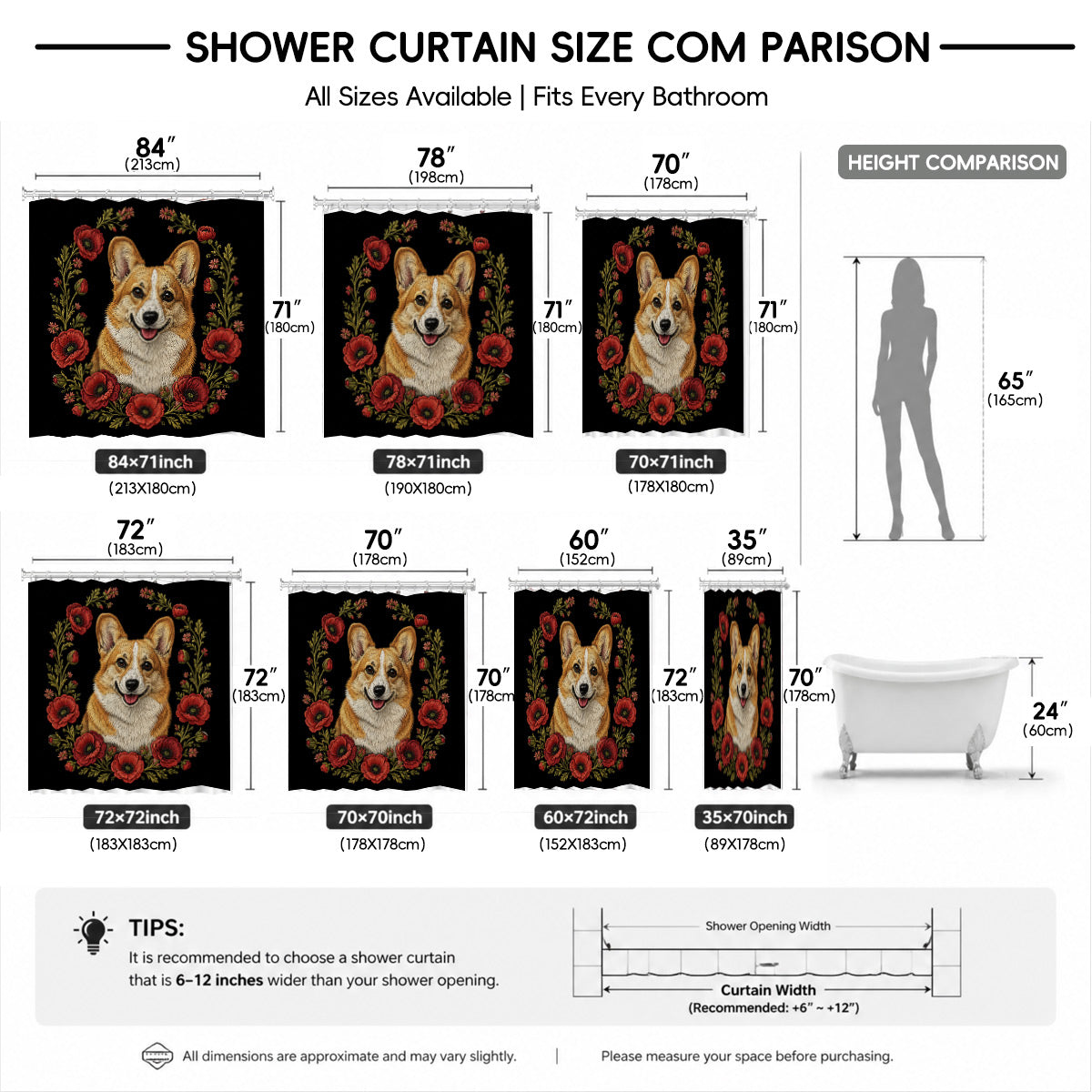 Floral Dog Cat Shower Curtain Vintage Embroidery Style Waterproof Decor