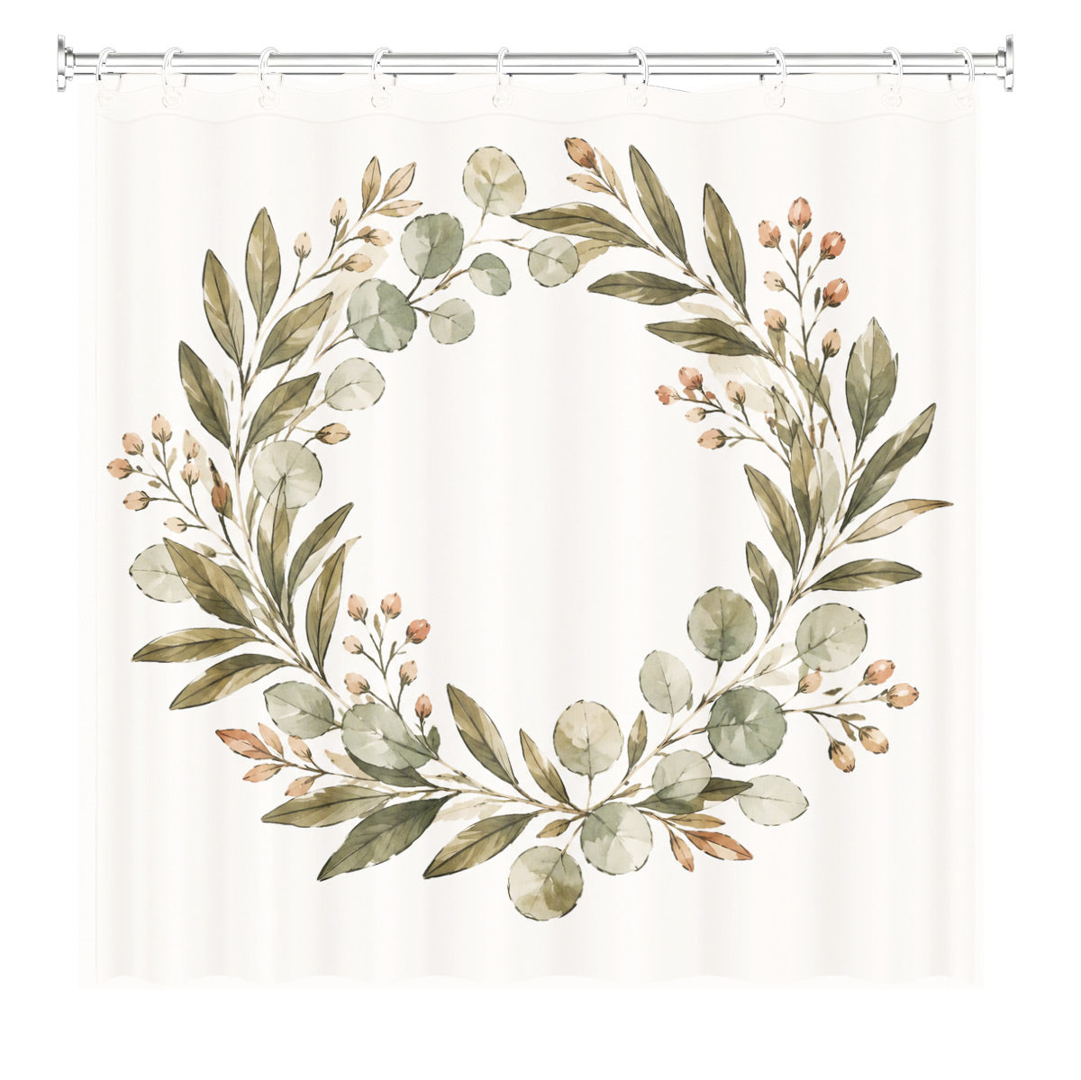 Vintage Botanical Floral Shower Curtain Boho Watercolor Decor