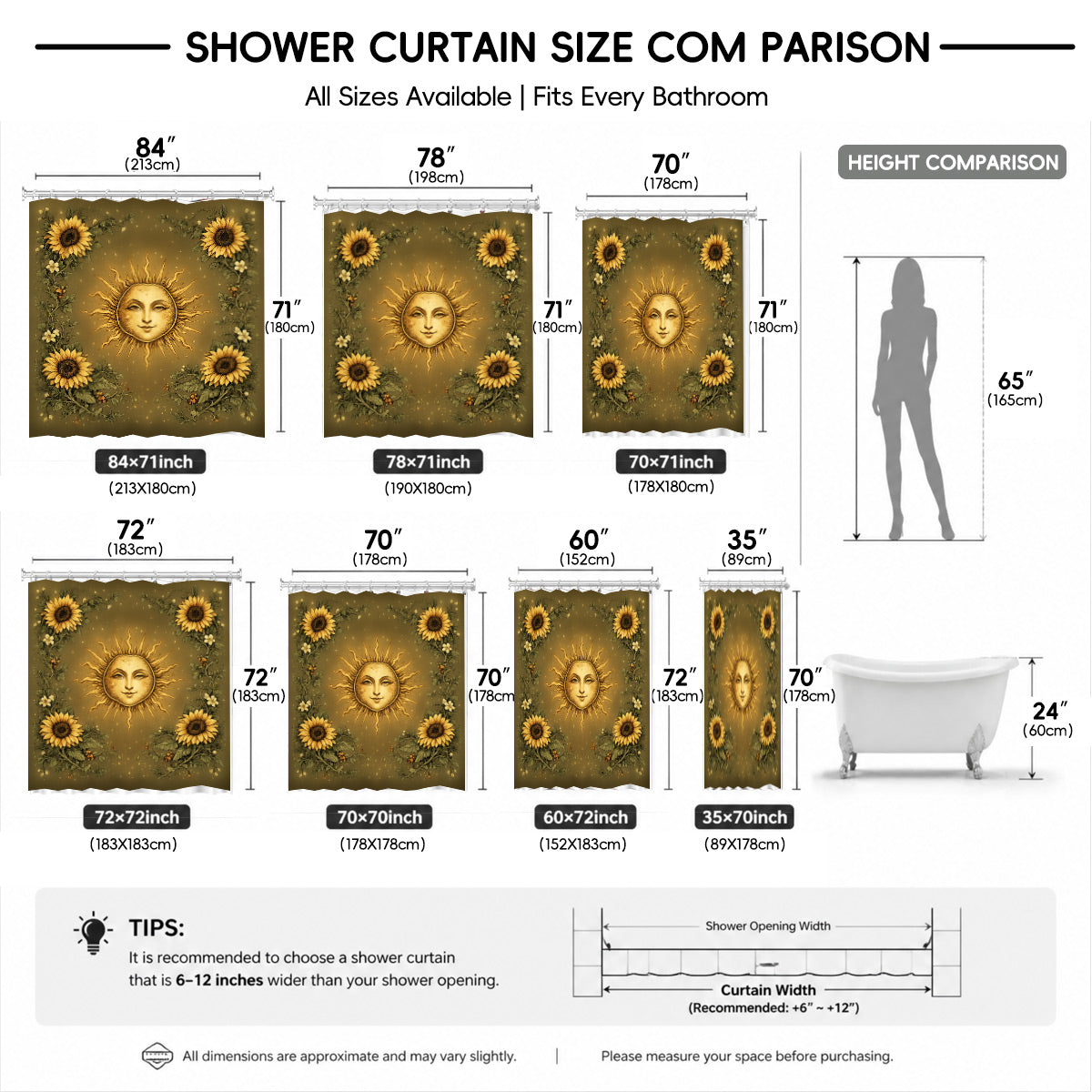 Vintage Etched Forest Shower Curtain Waterproof Celestial Bathroom Decor Gift