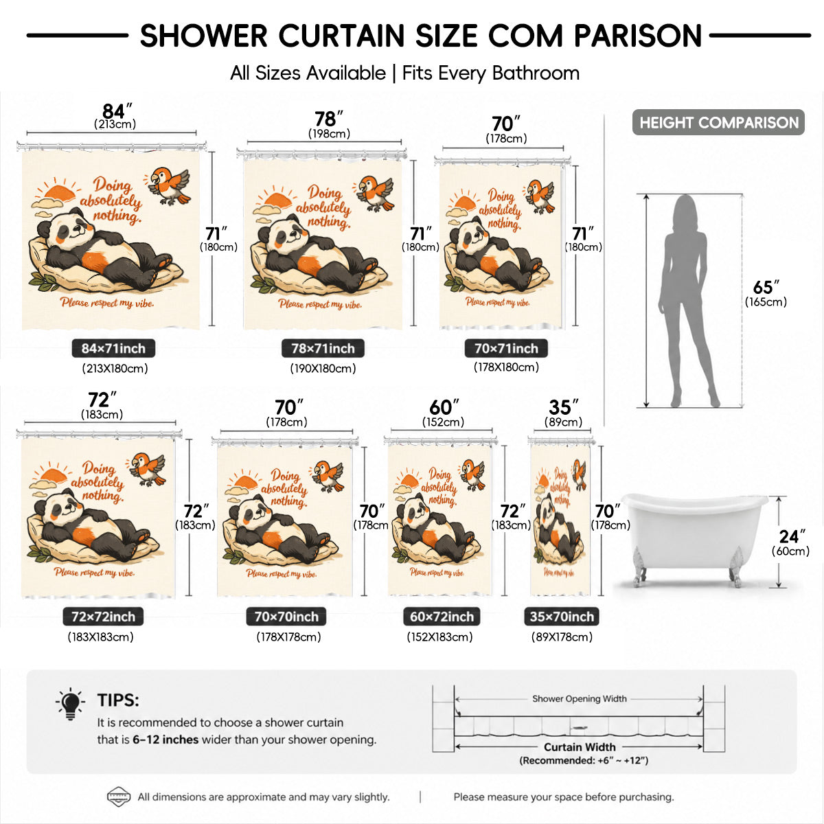Vintage Coffee Lazy Animal Shower Curtain Cute Waterproof Bathroom Decor Gift