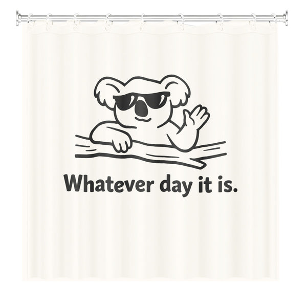 Anti-Work Animal Shower Curtain Funny Minimalist Black White Bathroom Decor Gift