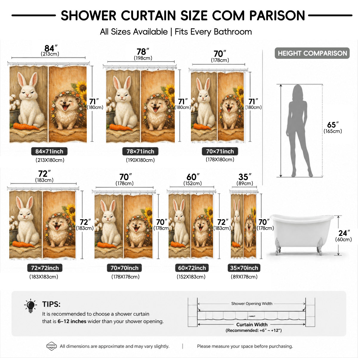 Rustic Farm Animal Shower Curtain Vintage Oil Painting Style Waterproof Bathroom Decor