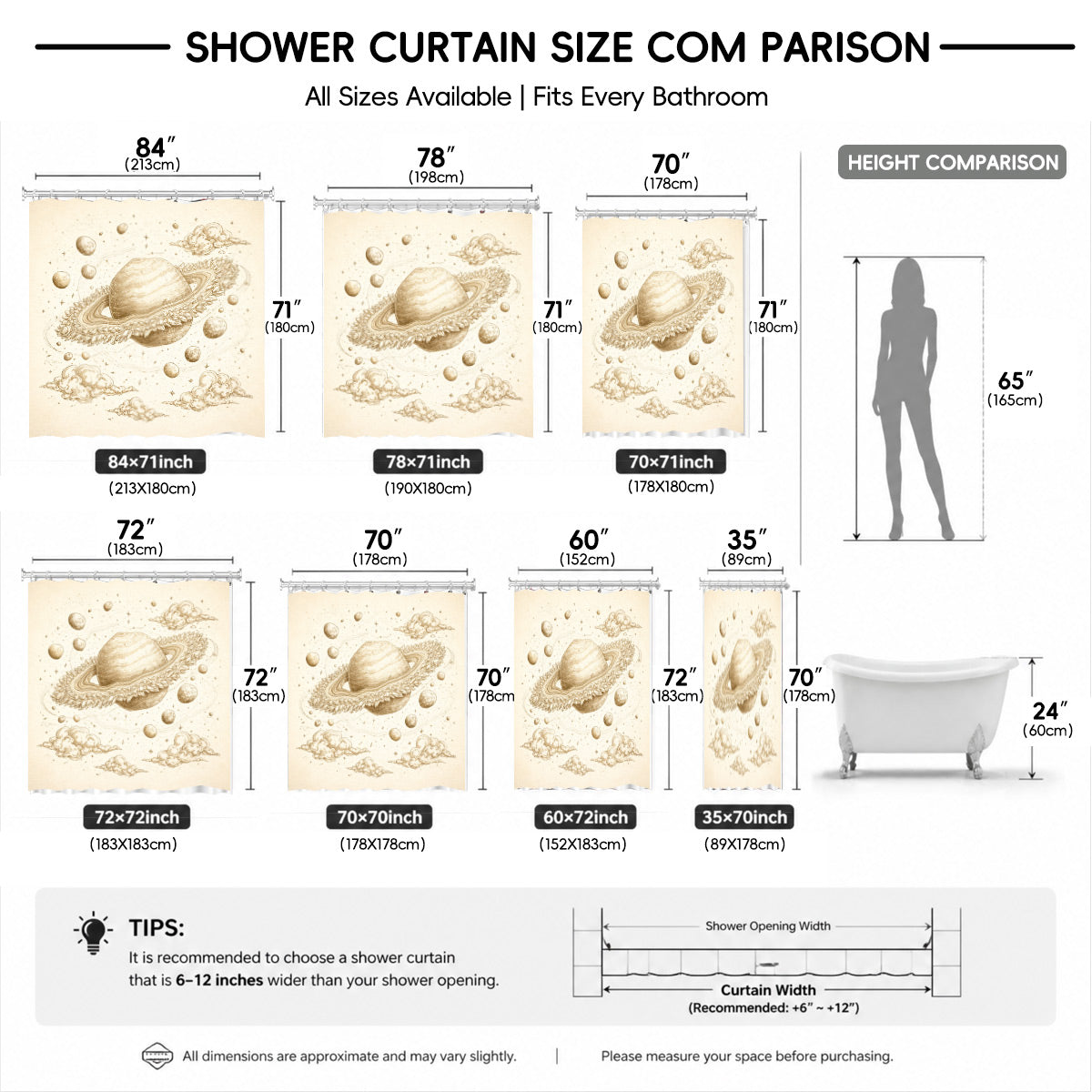 Vintage Space Whale Shower Curtain Etched Astrology Art Waterproof Bathroom Decor