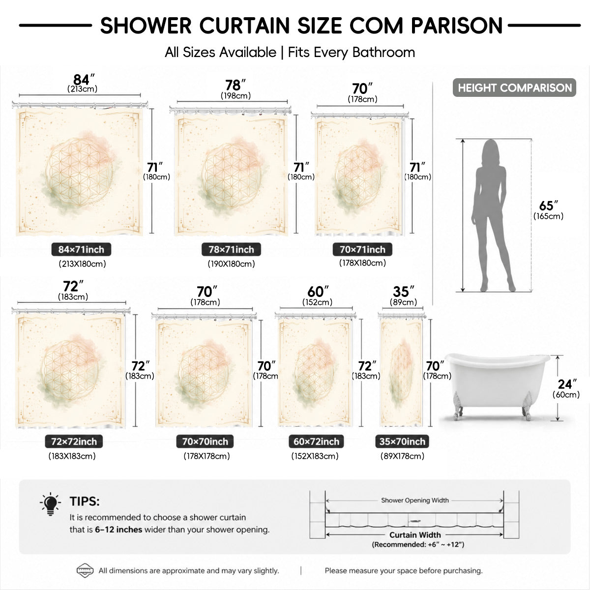 Whimsical Pink Celestial Shower Curtain Watercolor Moon Minimalist Decor