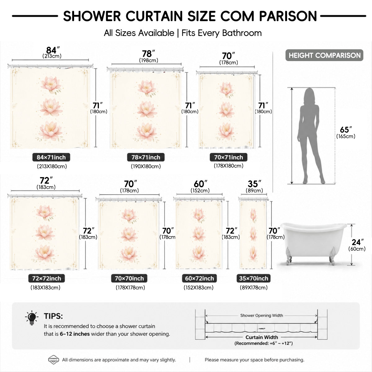 Whimsical Pink Celestial Shower Curtain Watercolor Moon Minimalist Decor