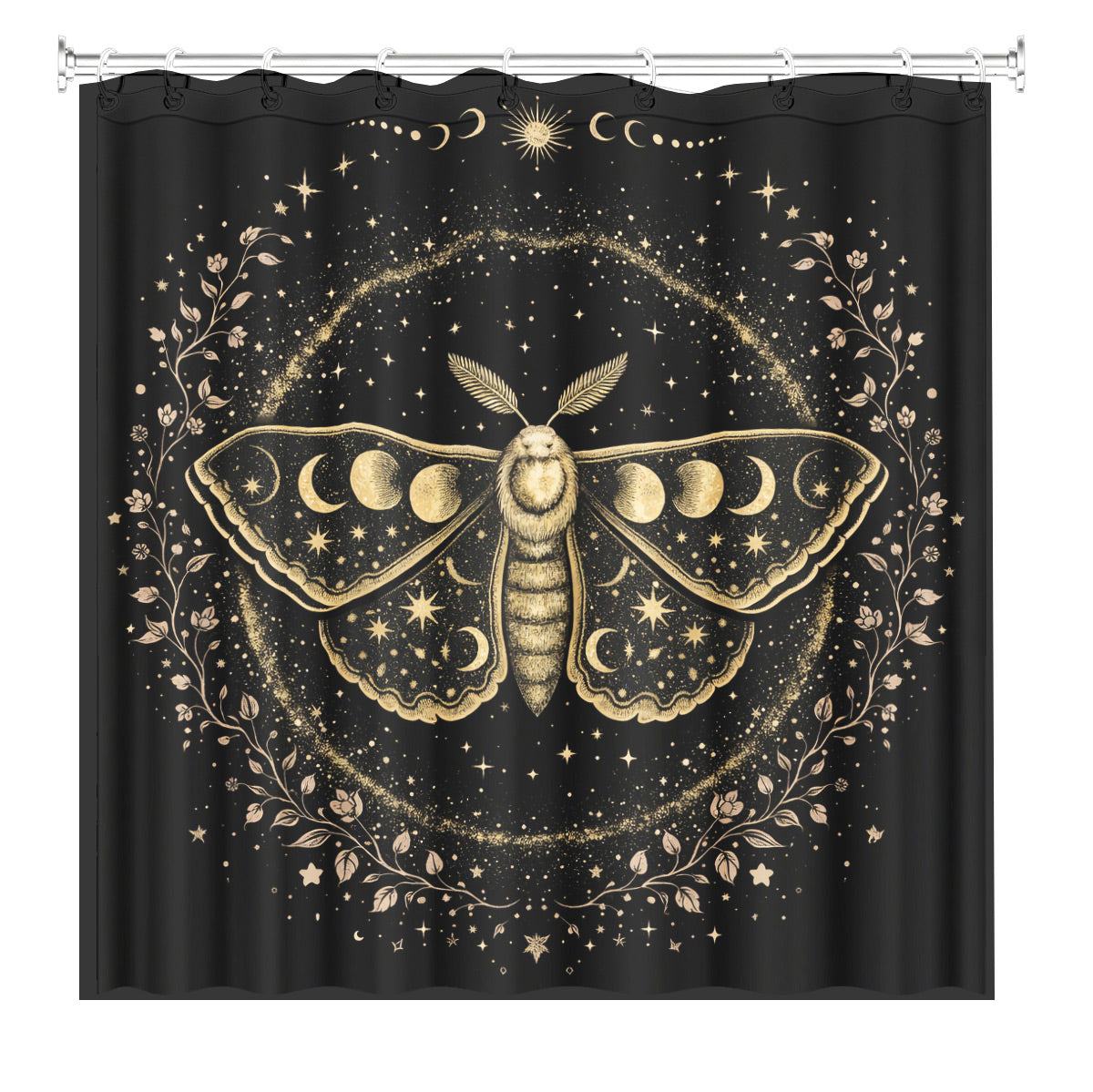Vintage Celestial Astrology Shower Curtain Ethereal Witchy Decor Gift