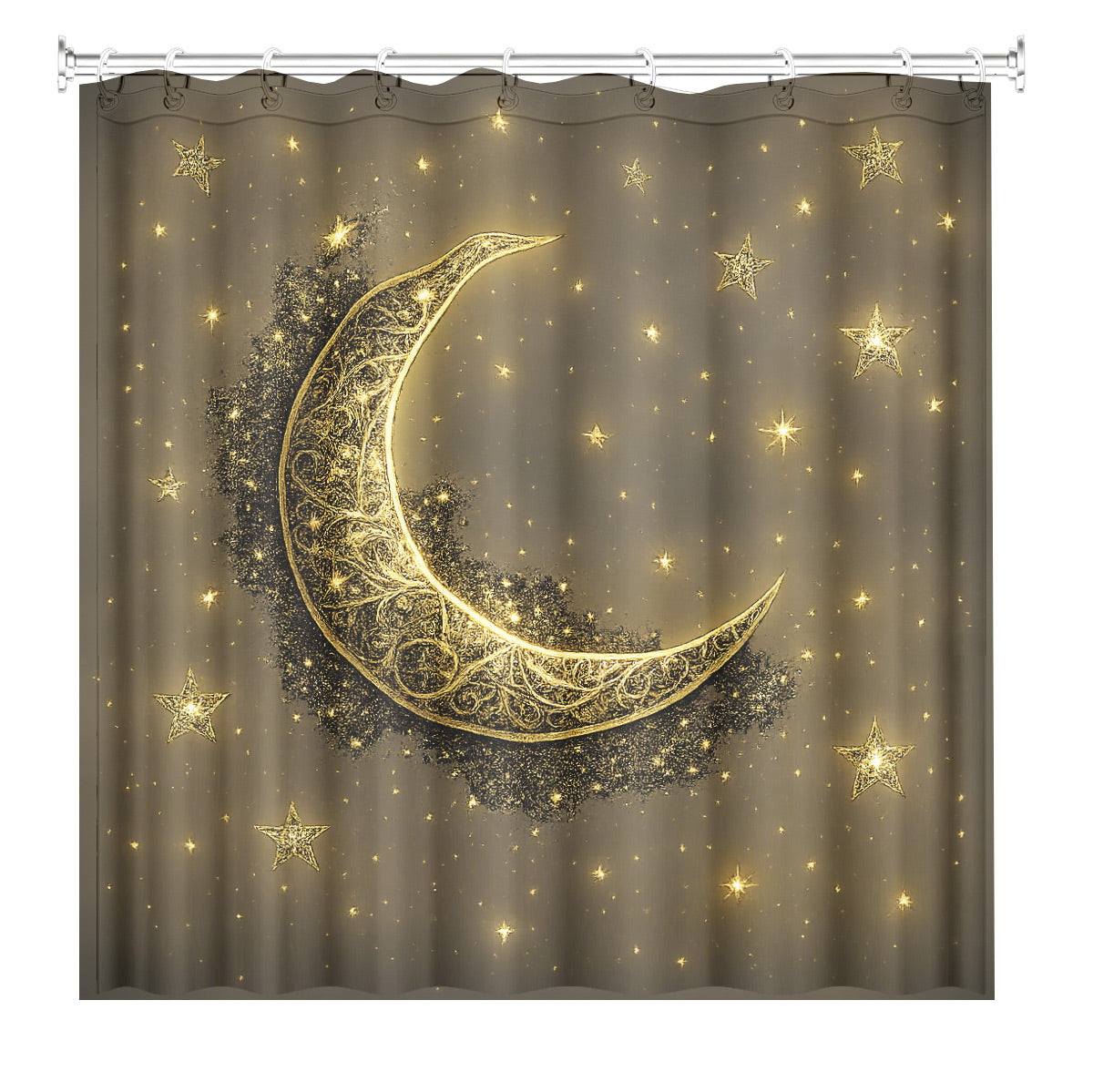 Celestial Sun Moon Dreamcatcher Shower Curtain Vintage Galaxy Bath Decor