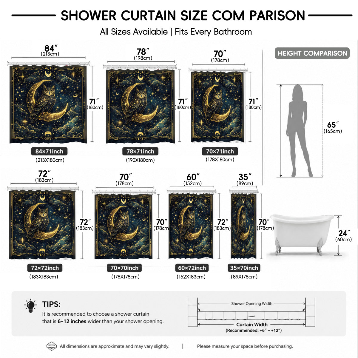 Celestial Sun Moon Dreamcatcher Shower Curtain Vintage Blue Gold Decor