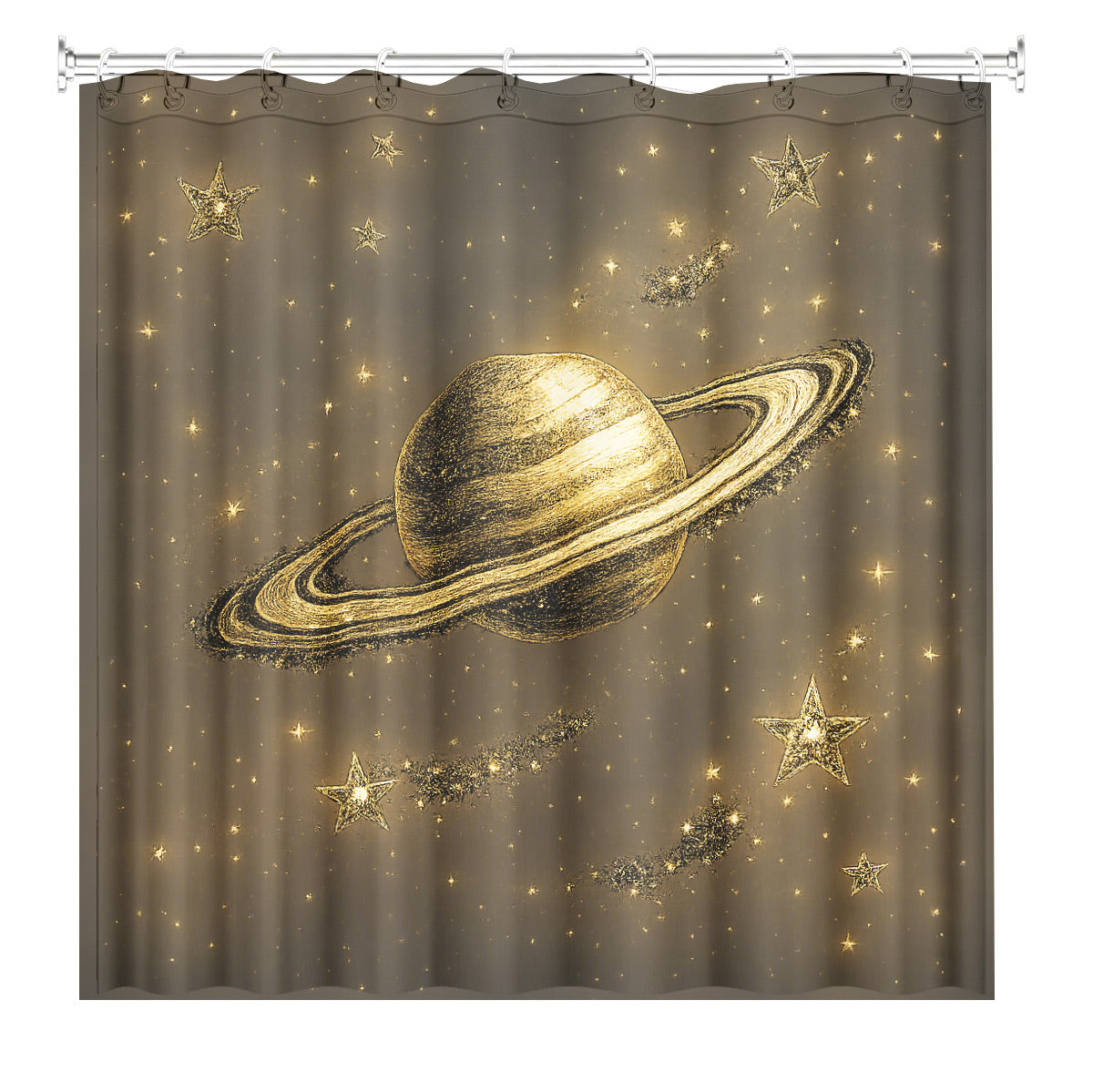 Celestial Sun Moon Dreamcatcher Shower Curtain Vintage Galaxy Bath Decor