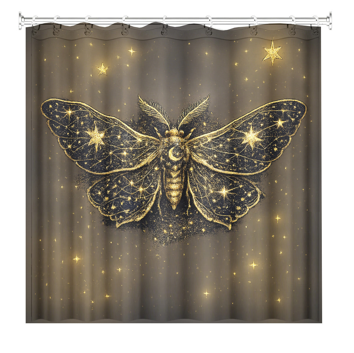 Celestial Sun Moon Dreamcatcher Shower Curtain Vintage Galaxy Bath Decor