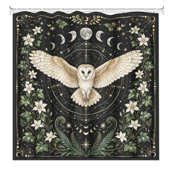 Mystic Animal Constellation Shower Curtain Dark Academia Waterproof Decor