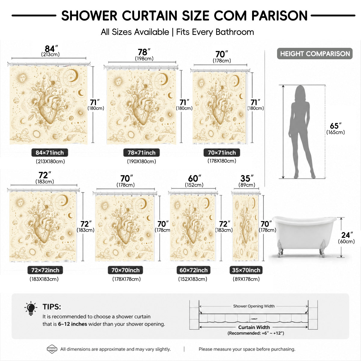 Vintage Nautical Astronomy Shower Curtain Retro Sepia Illustration Decor