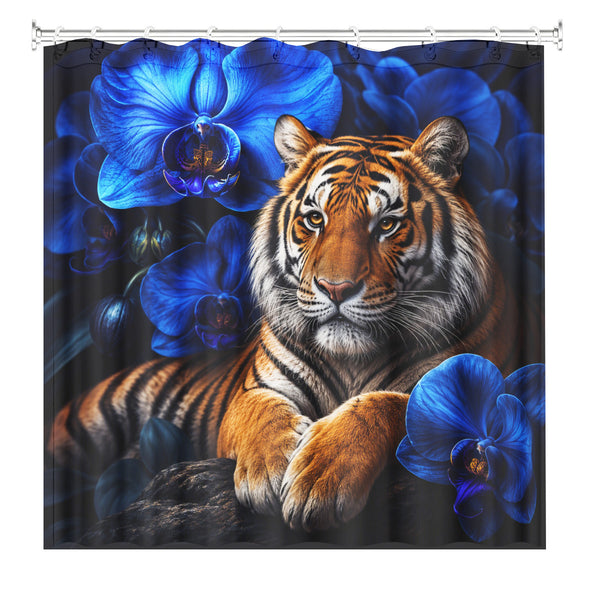 Wild Animal Floral Shower Curtain Dark Floral Luxury Bath Decor