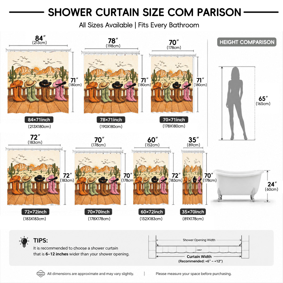 Skeleton Cowboy Western Shower Curtain Vintage Desert Waterproof Decor