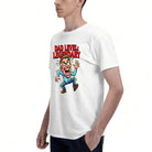 Men's Cotton Dad Level Legendary Cartoon Graphic T-Shirt for Father's Day Casual Wear