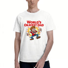 Men's Cotton Dad Level Legendary Cartoon Graphic T-Shirt for Father's Day Casual Wear