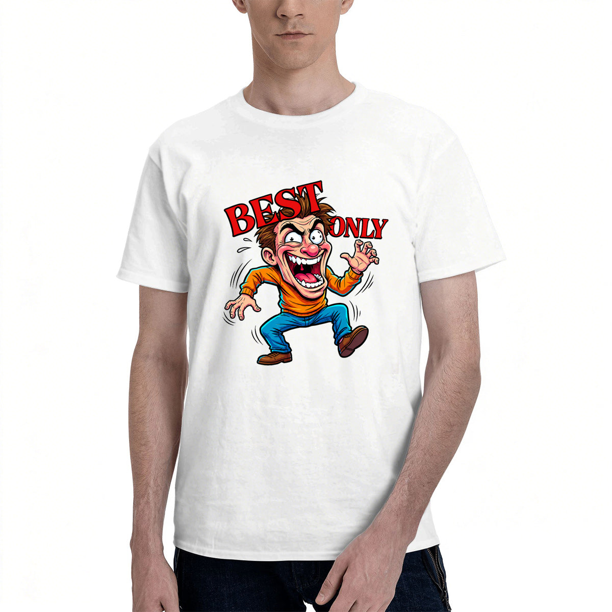 Men's Cotton Best Dad Life In Control Funny Cartoon Graphic T-Shirt Casual Everyday Tee