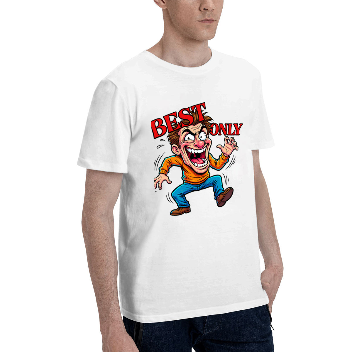 Men's Cotton Best Dad Life In Control Funny Cartoon Graphic T-Shirt Casual Everyday Tee