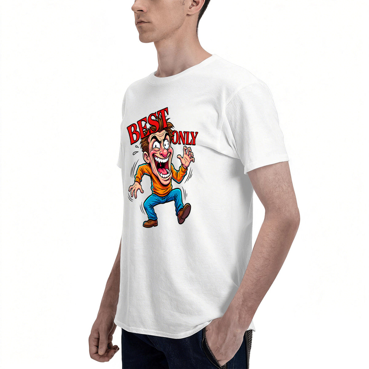 Men's Cotton Best Dad Life In Control Funny Cartoon Graphic T-Shirt Casual Everyday Tee