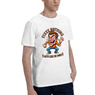 Men's Premium Cotton Funny Grill Master Cartoon Graphic Tee Casual White BBQ T-Shirt