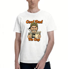 Men's Premium Cotton Dad Level Legendary Skull Graphic Tee Casual White Crew Neck T-Shirt