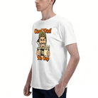 Men's Premium Cotton Dad Level Legendary Skull Graphic Tee Casual White Crew Neck T-Shirt