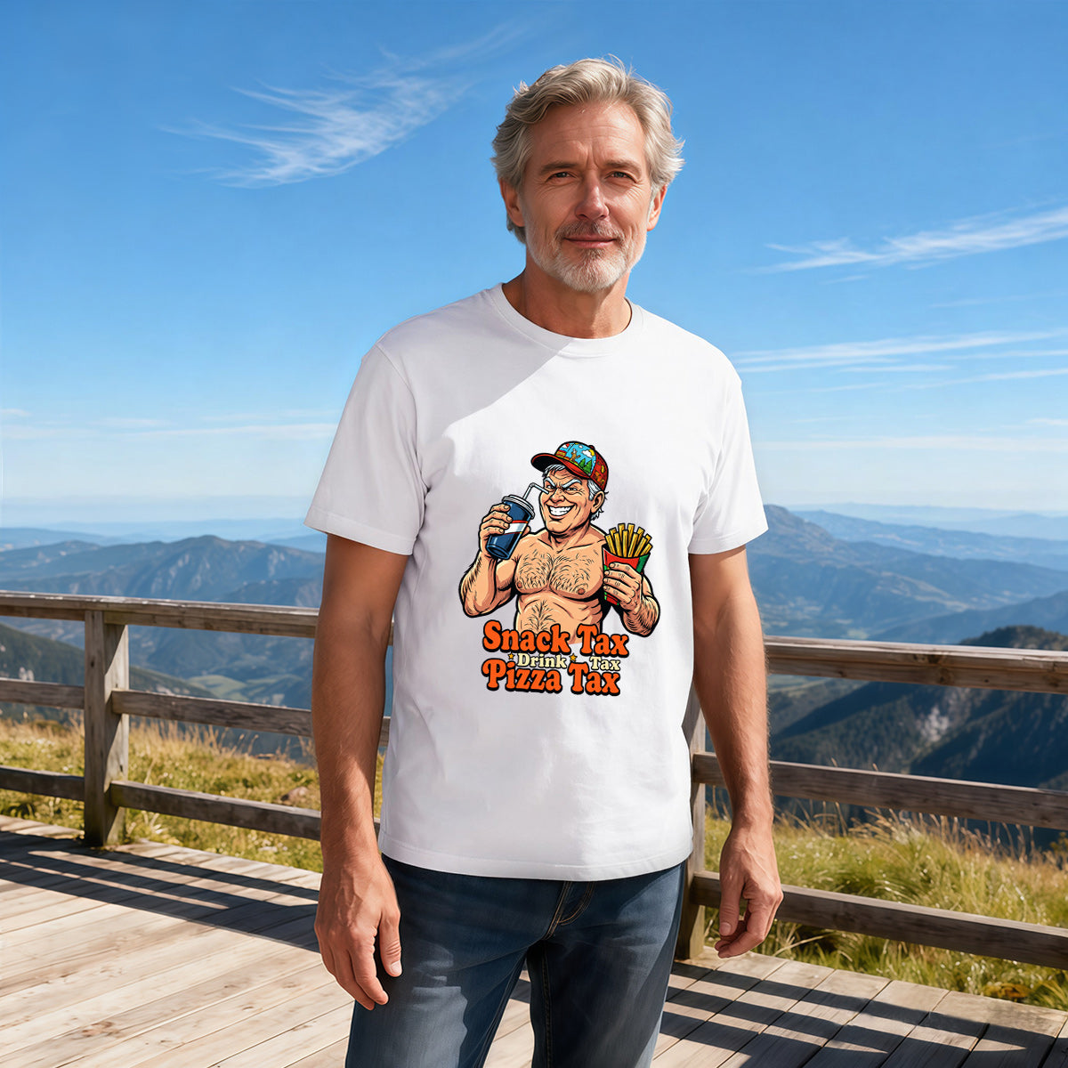 Men's Premium Cotton Dad Tax Funny Graphic T-Shirt Casual Short Sleeve Summer Tee