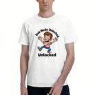 Men's Cotton World's Okayest Dad Funny Cartoon Graphic Tee for Father's Day Casual Wear