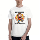 Men's Cotton World's Okayest Dad Funny Cartoon Graphic Tee for Father's Day Casual Wear