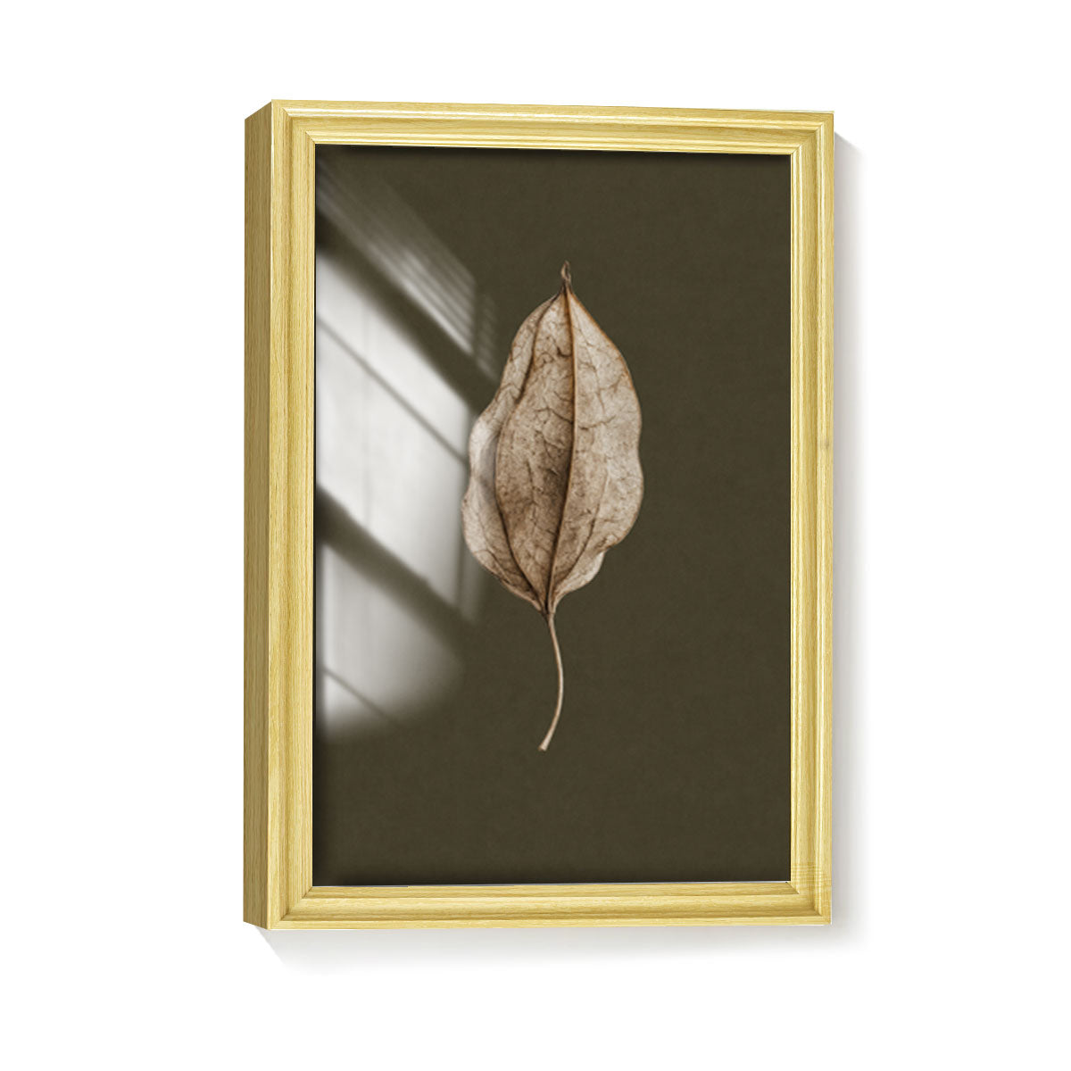 Vintage Botanical Leaf Canvas Wall Art Earth Tone Framed Decor Gift
