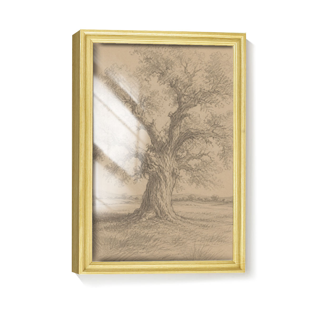 Vintage Country Landscape Canvas Wall Art Rustic Framed Farmhouse Decor Gift
