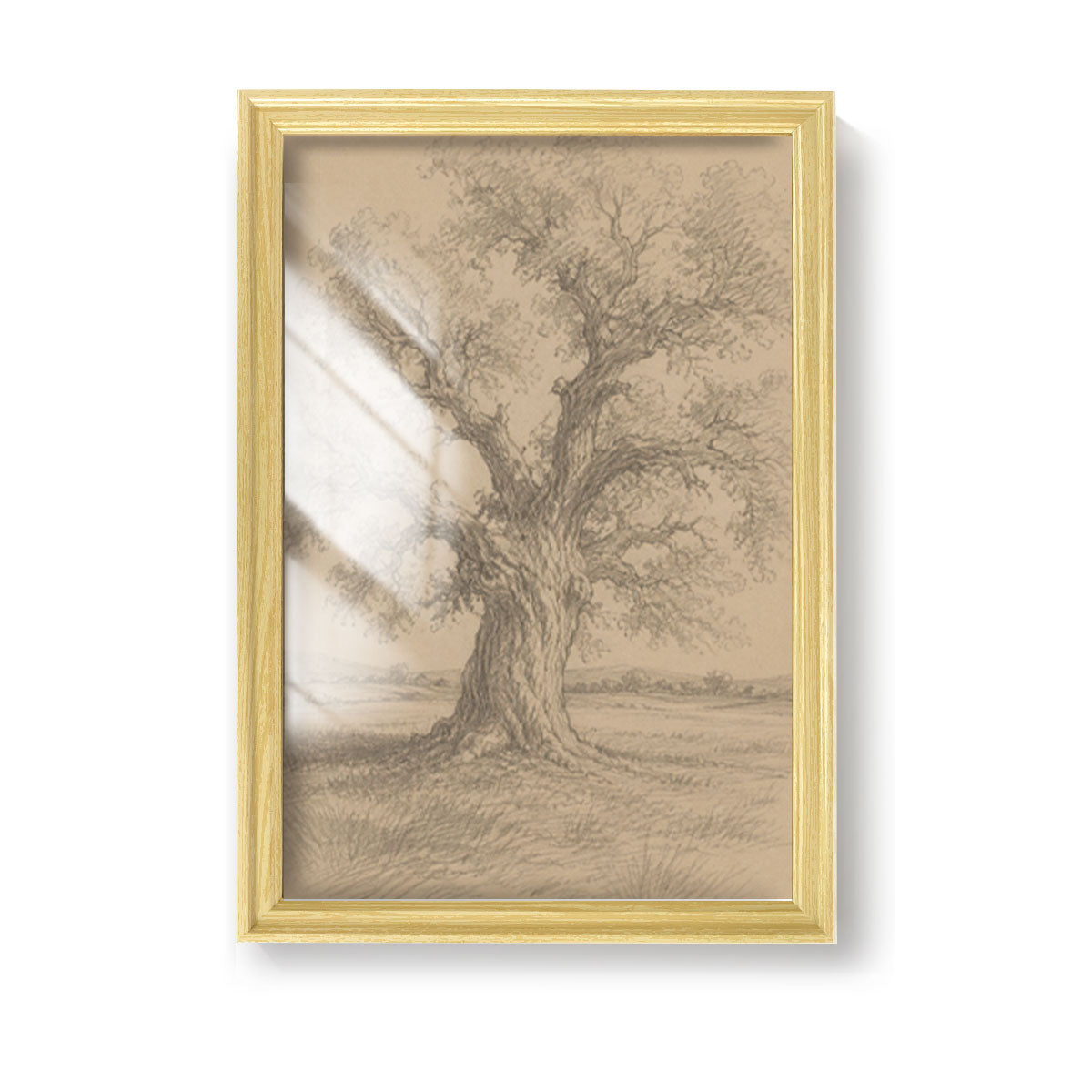 Vintage Country Landscape Canvas Wall Art Rustic Framed Farmhouse Decor Gift
