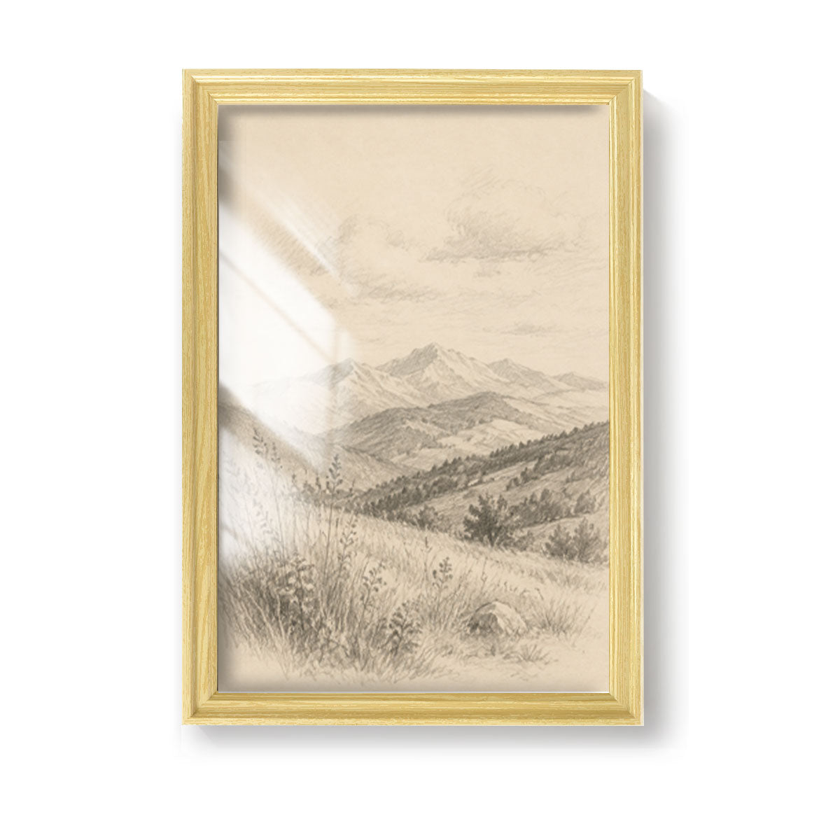 Vintage Country Landscape Canvas Wall Art Rustic Framed Farmhouse Decor Gift