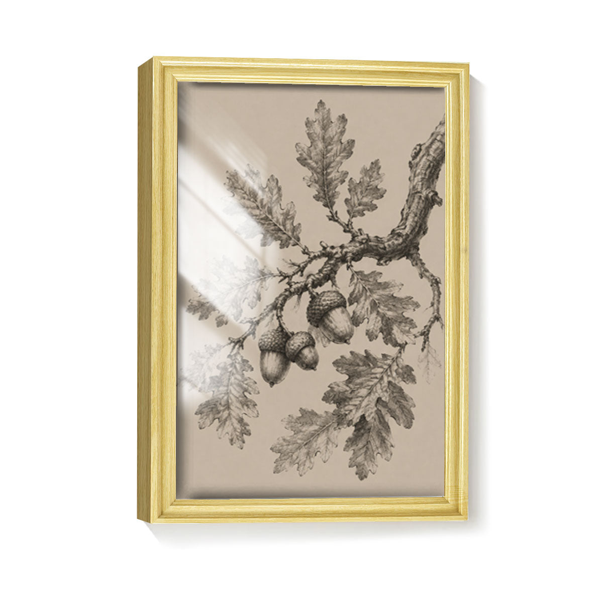 Vintage Wildlife Sketch Canvas Wall Art Rustic Cabin Wood Frame Home Decor Gift