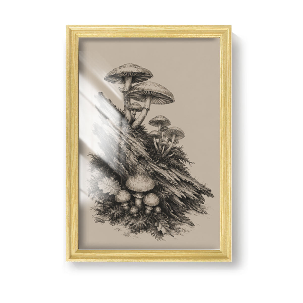 Vintage Wildlife Sketch Canvas Wall Art Rustic Cabin Wood Frame Home Decor Gift
