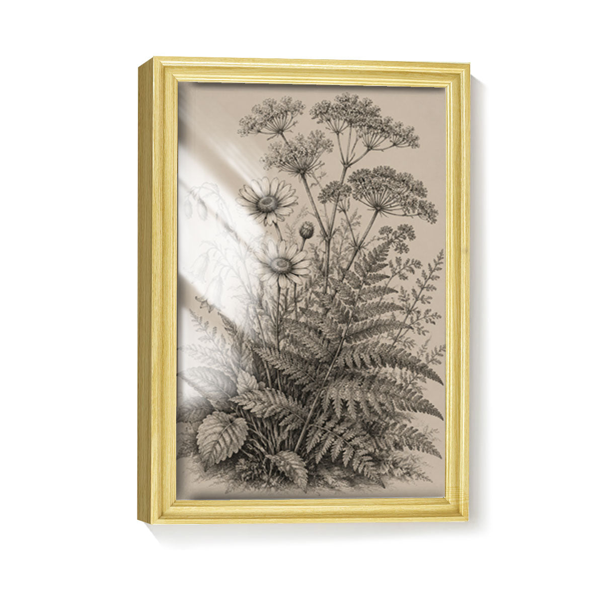 Vintage Wildlife & Landscape Sketch Canvas Wall Art Rustic Framed Cabin Decor