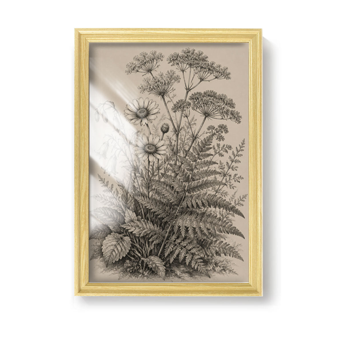 Vintage Wildlife & Landscape Sketch Canvas Wall Art Rustic Framed Cabin Decor