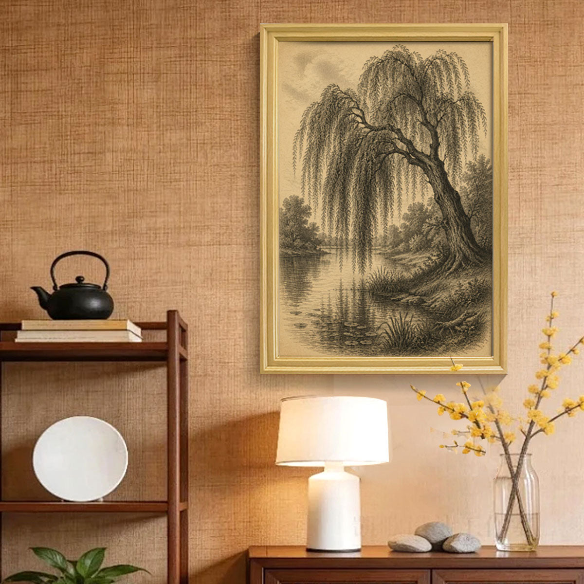 Vintage Etching Forest & Wildlife Canvas Wall Art Rustic Framed Home Decor